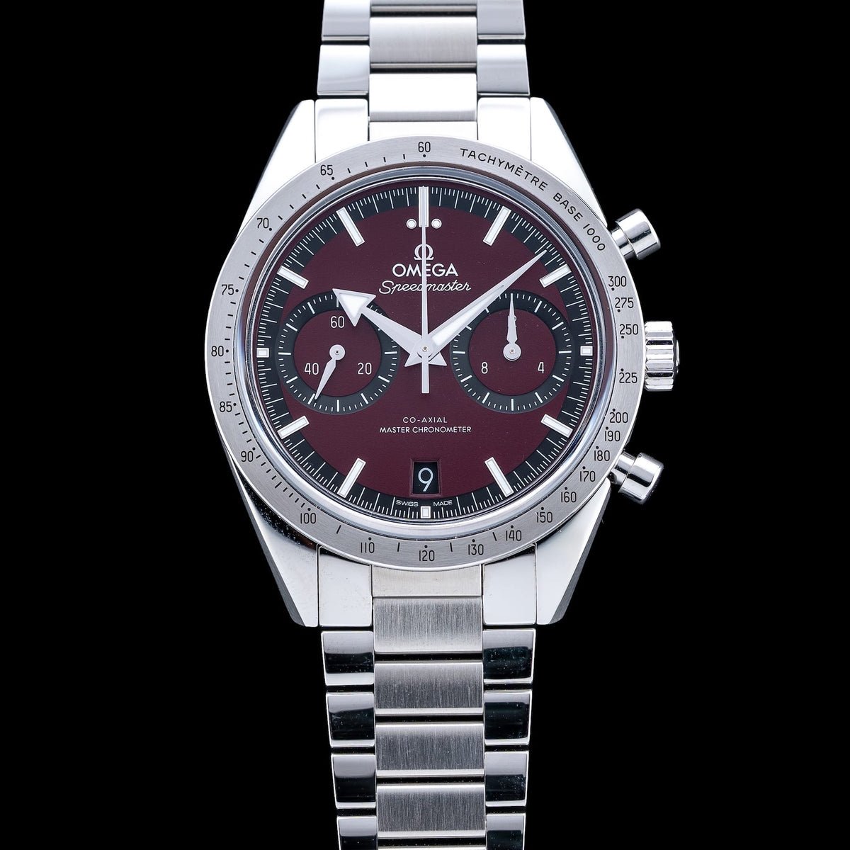 Omega00923398-114.jpg Omega 332.10.41.51.11.001 Speedmaster 57 Coaxial Chronometer Chronograph Red Dial 40.5mm on Bracelet - Image 1