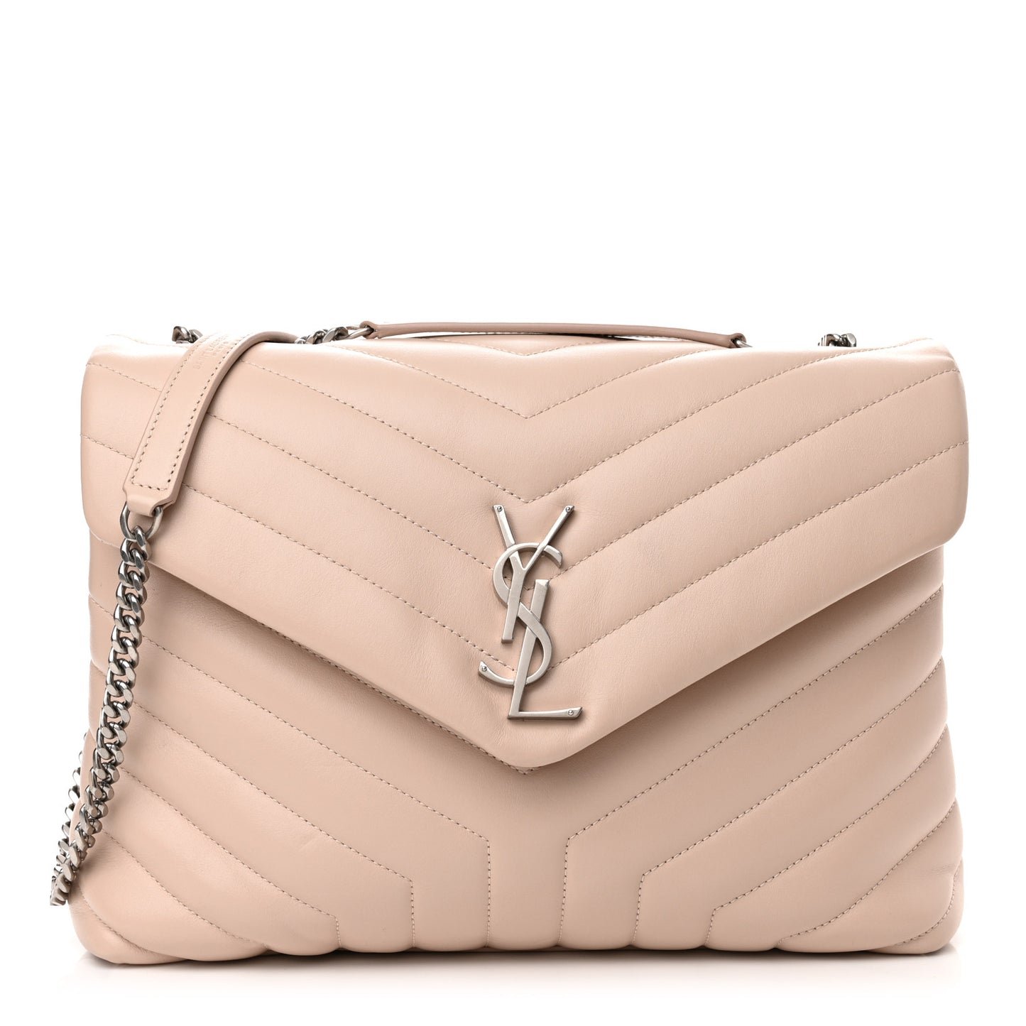 bagimg-0075-DM_20260817213014_001 Saint Laurent — Calfskin Y Quilted Monogram Medium Loulou Chain Satchel Rose Antic - Image 1