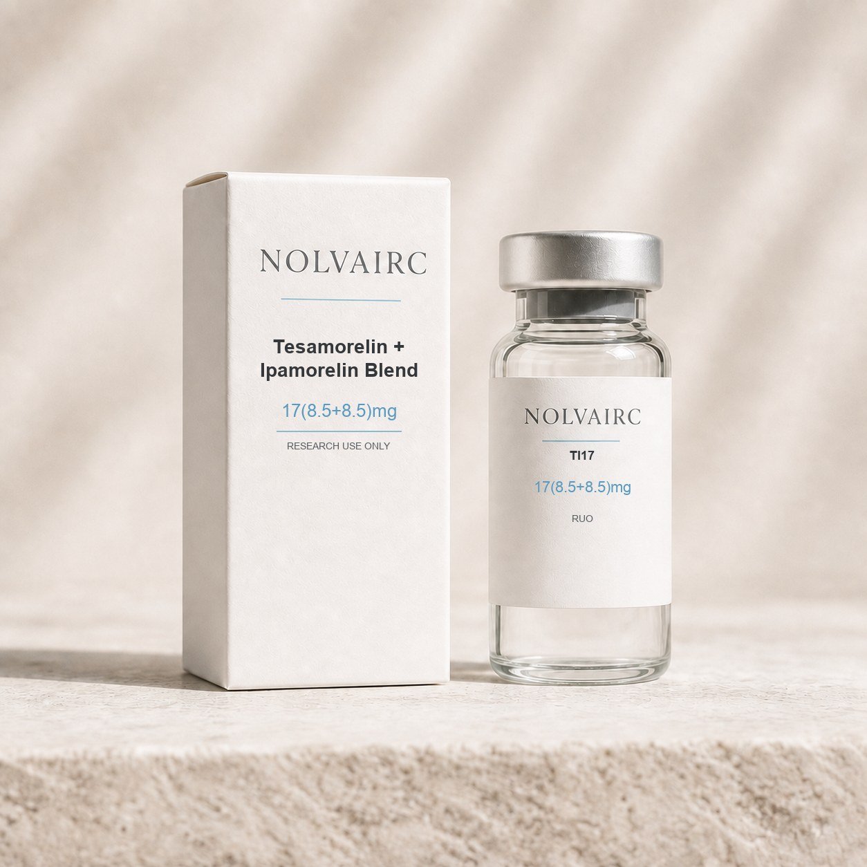 nolvairc-pep-0206-ti17 Tesamorelin + Ipamorelin Blend — 17(8.5+8.5)mg - Image 1