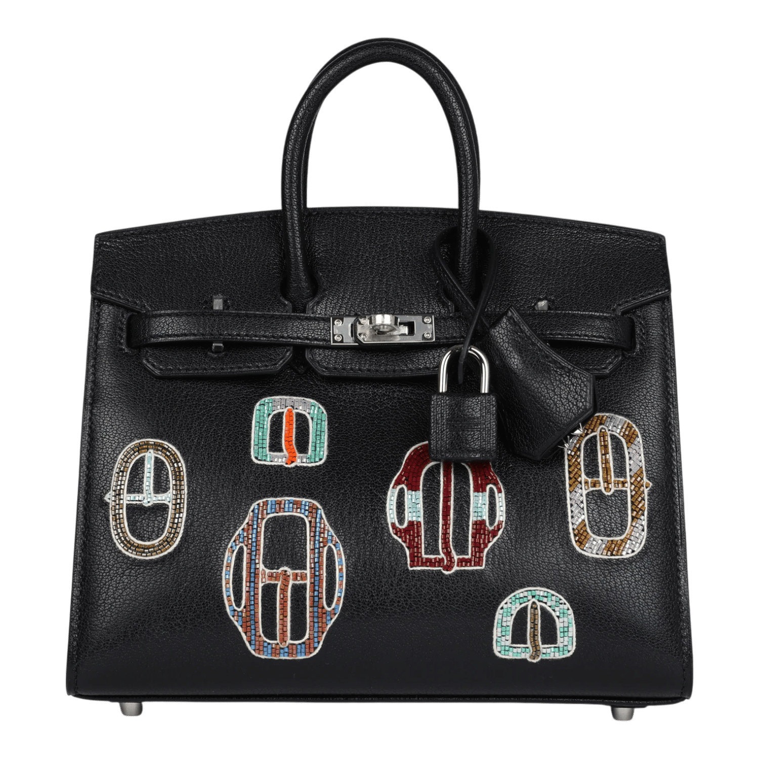 nv-bag-1849 Hermès Birkin 20 cm Sellier “Bouclerie Moderne Casaque” Chèvre Chamkila Noir Palladium Hardware - Image 1