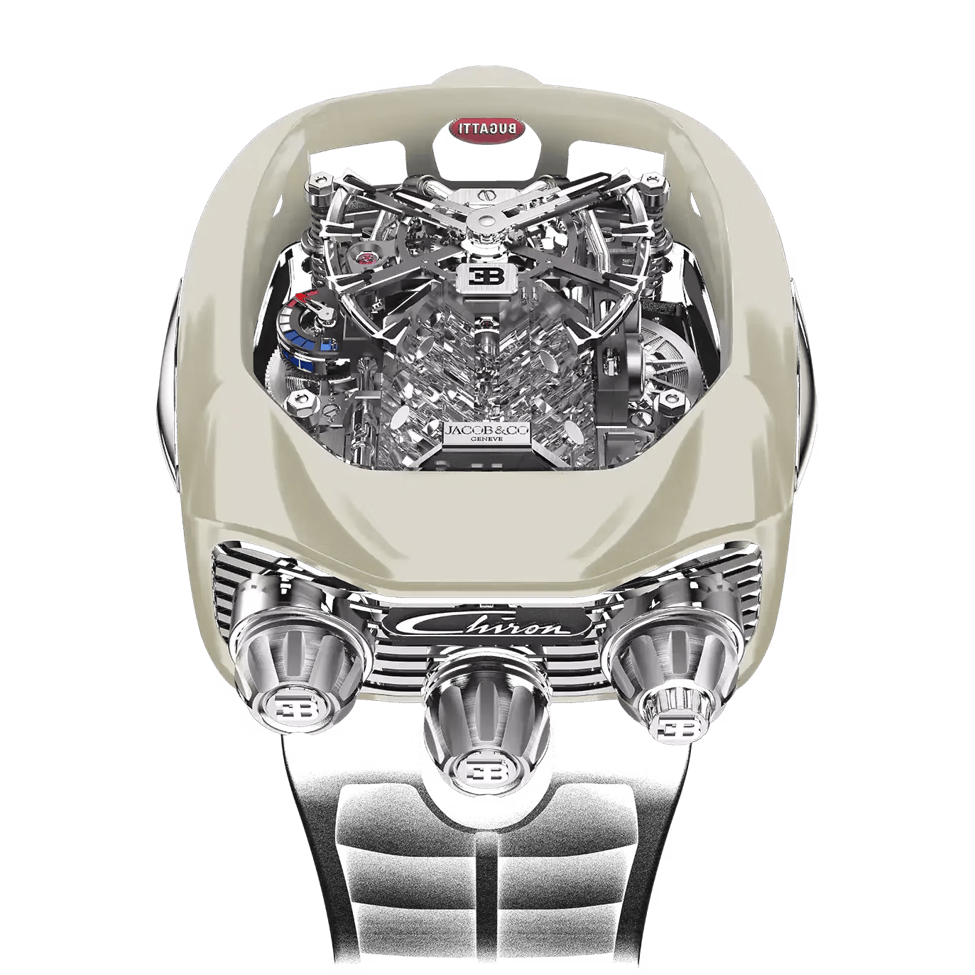 nv-watch-1822 Jacob & Co. Bugatti Chiron Tourbillon Titanium & Off White Ceramic Unique Piece - Image 1