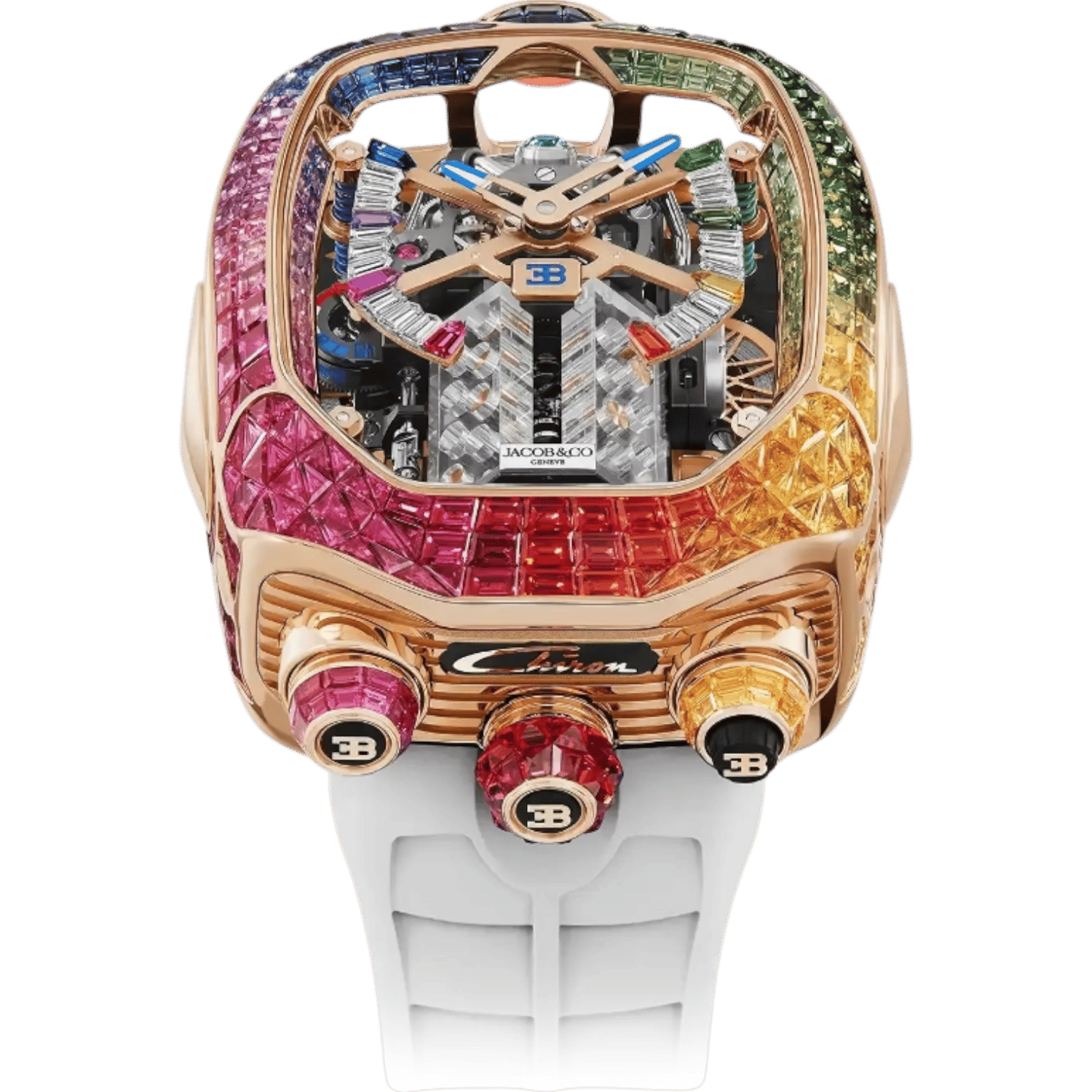 nv-watch-1825 Jacob & Co. Bugatti Chiron Tourbillon Baguette Rainbow Unique Piece - Image 1