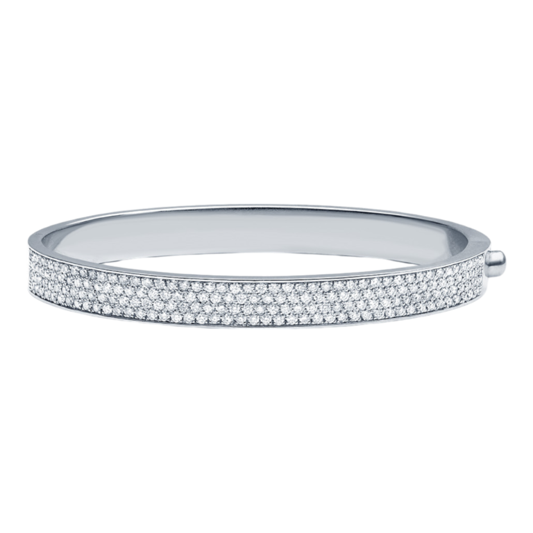 Helena Joy Iris Wide Bangle White Gold Diamond